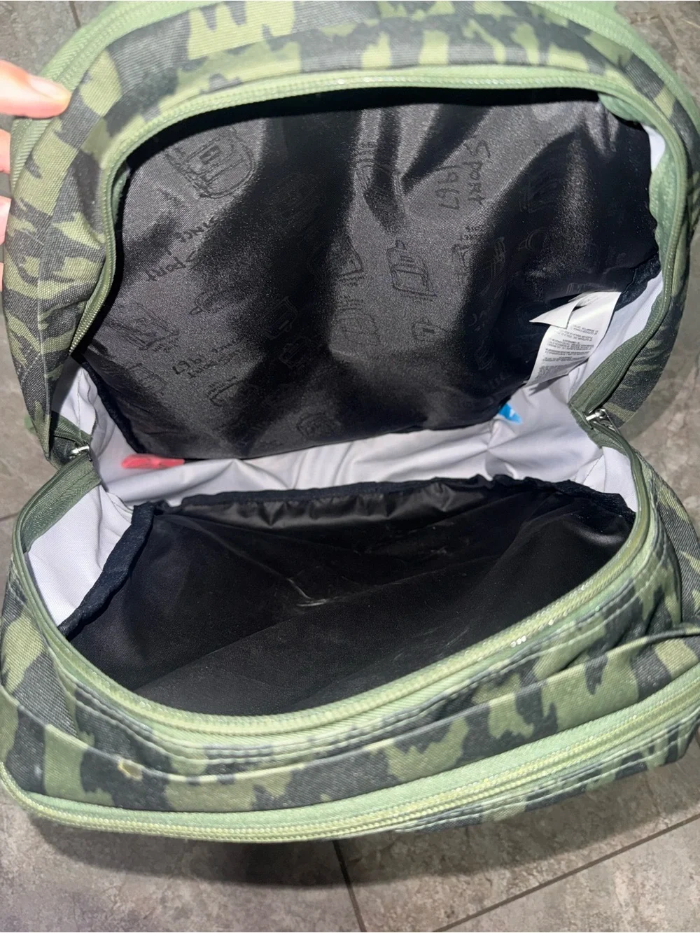 Jansport Green Camo Backpack Multi Zipper